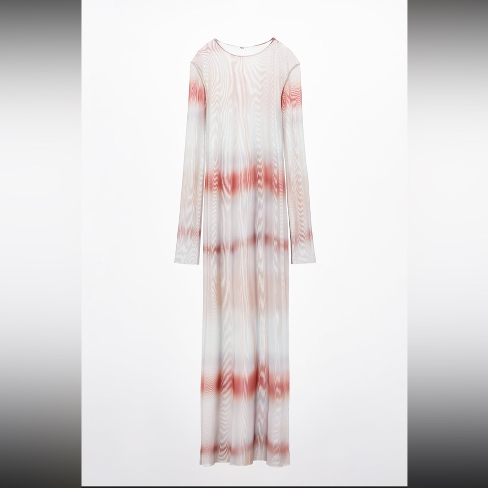 Zara Tie Dye Tulle Maxi Dress – Size M – Sheer Layered